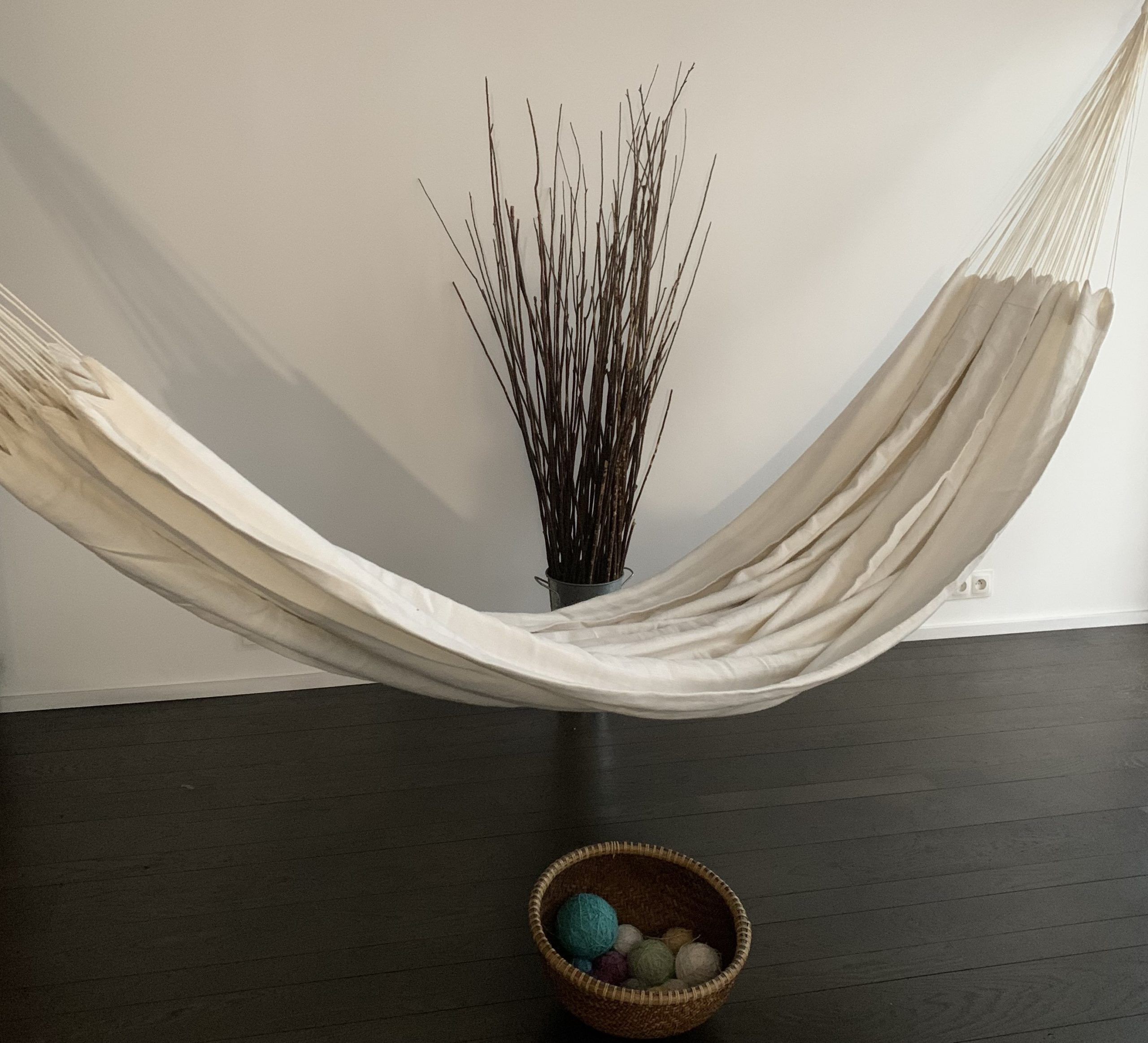 Hamac blanc suspendu, décoration d'intérieur