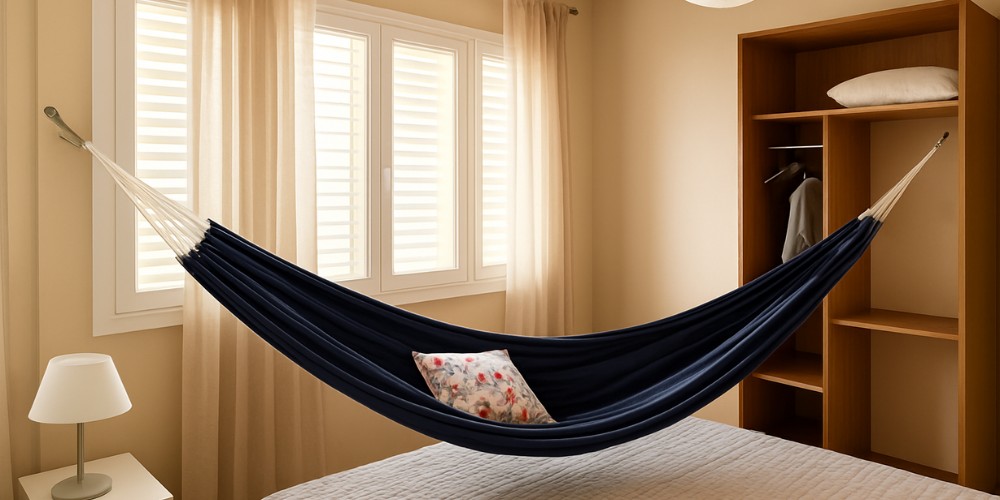 Un hamac en lin dans la chambre