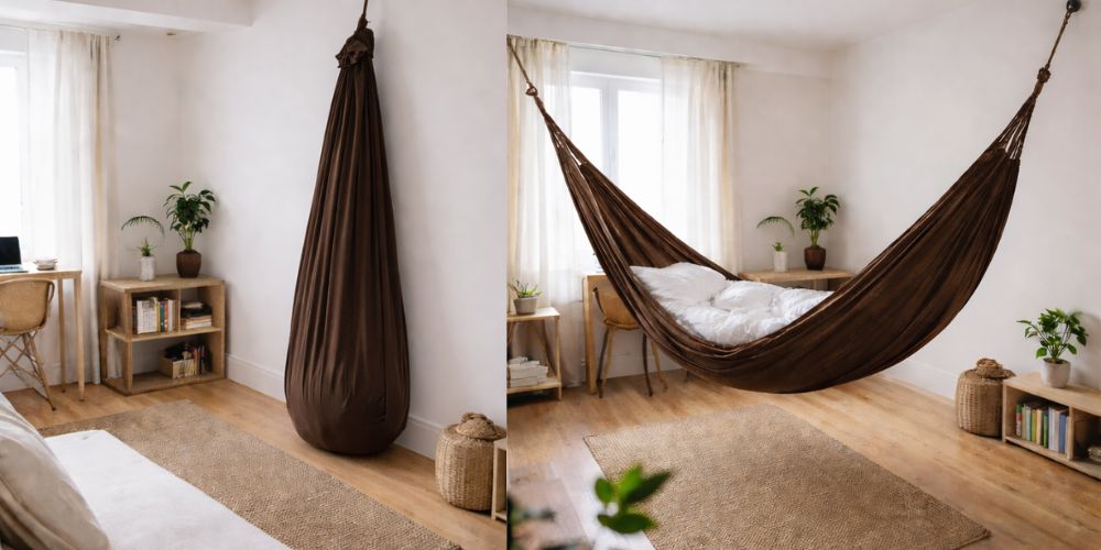 Un hamac dans un petit logement