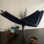 Hamac d'intérieur en lin bleu marine