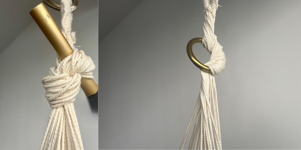 Utiliser un baton ou anneau metallique pour raccourcir un hamac